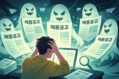 실제 존재 여부가 확인되지 않는 기업의 채용 공고까지 등장하면서 구직자들의 혼란이 커지고 있다. 일러스트=생성형 AI