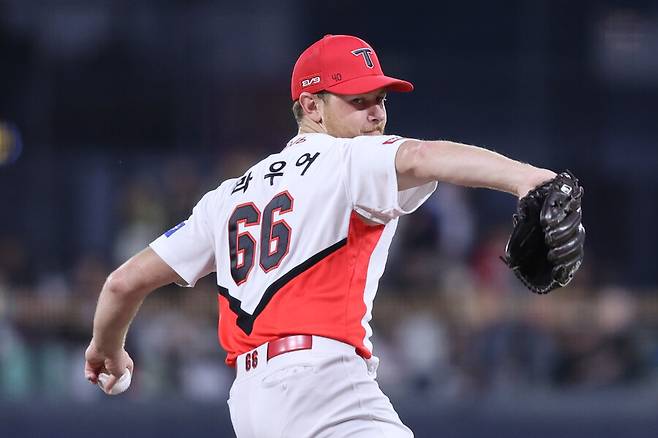 ▲ KIA 타이거즈 시절의 에릭 라우어 ⓒ KIA 타이거즈