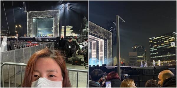 ▲ 방탄소년단 공연 리허설을 인증한 배우 김규리. 출처 l 김규리 인스타그램.