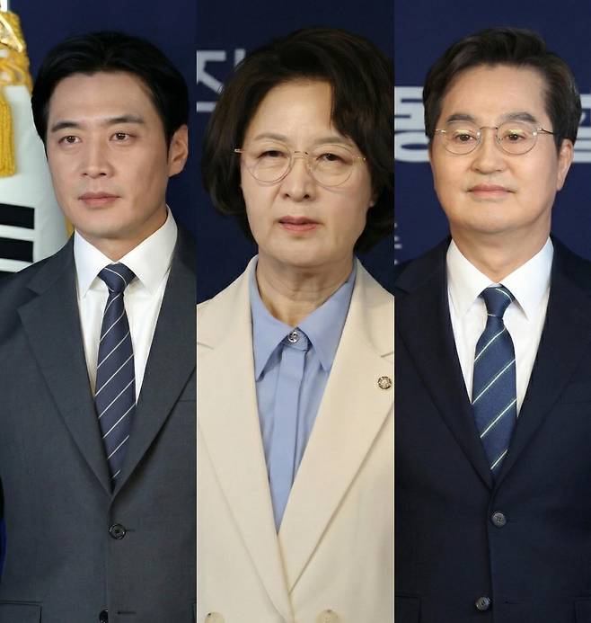 더불어민주당 경기도지사 후보 선출을 위한 본경선에 진출한 한준호·추미애·김동연 후보.