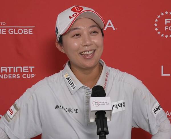 2026년 미국여자프로골프(LPGA) 투어 포티넷 파운더스컵에 출전한 김효주 프로가 2라운드 경기 후 인터뷰하는 모습이다. 사진출처=LPGA가 제공한 인터뷰 영상 화면 켑처 (사진을 무단으로 사용하지 마십시오.)
