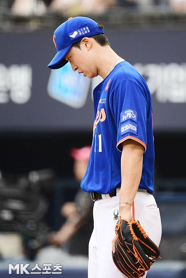 지난해 고전을 면치 못했던 엄상백. 사진=김영구 기자