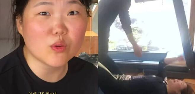 악뮤 이찬혁이 이수현의 운동을 돕고 있다. 사진=악뮤 공식 계정