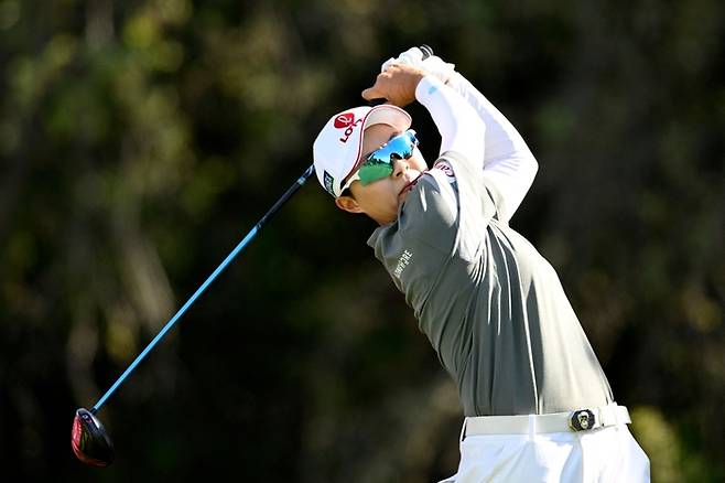 김효주가 23일(한국시간) 열린 LPGA 투어 파운더스컵 최종 4라운드에서 티샷을 하고 있다. 사진 | AFP=연합뉴스