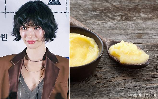 배우 나나가 공복에 버터를 퍼먹는다고 자신의 다이어트 비결을 밝혔다. /사진=머니투데이 DB, 클립아트 코리아