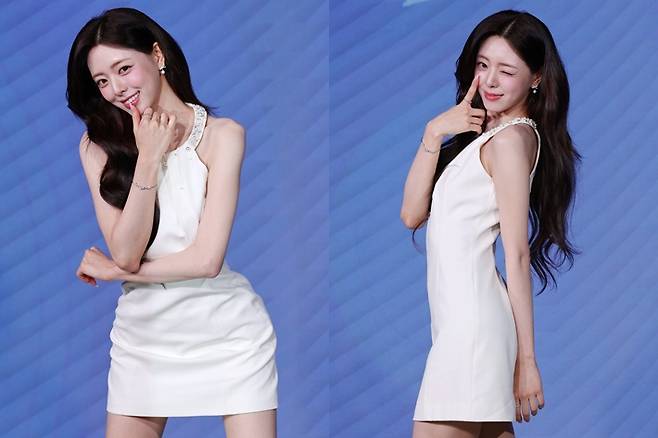 유나가 타이틀곡 '아이스크림'의 포인트 안무를 추는 모습. 연합뉴스