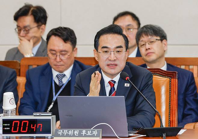 박홍근 기획예산처 장관 후보자가 23일 서울 여의도 국회 재정경제기획위원회 전체회의에서 열린 인사청문회에서 의원 질의에 답변하고 있다. /2026.03.23 최상수 기자