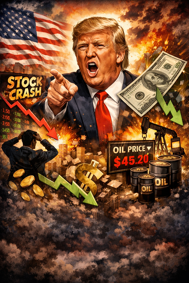 도널드 트럼프 미국 대통령의 중동 관련 발언 한 마디에 글로벌 금융시장이 단숨에 방향을 틀었다. 미국 증시는 급등, 원·달러 환율과 국제유가는 급락하는 등 위험자산 선호 심리가 급격히 회복했다.&nbsp;ChatGPT 생성 이미지