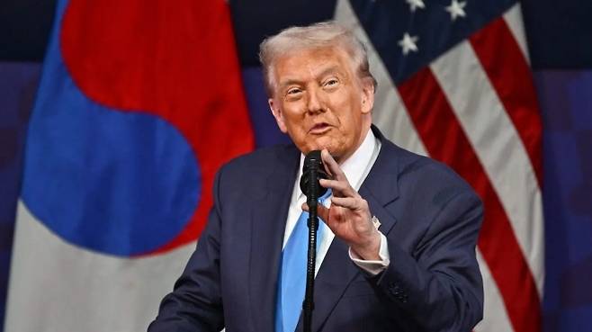 2025년 10월 아시아태평양경제협력체(APEC) 참석차 경주를 방문한 도널드 트럼프 미국 대통령. 로이터 연합뉴스