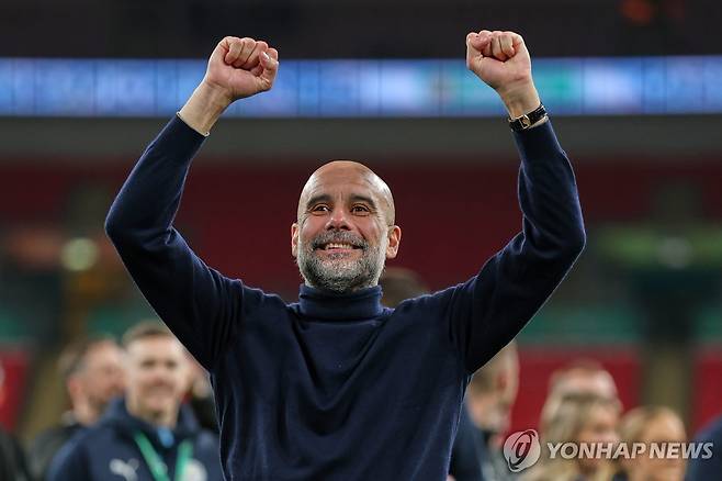 기뻐하는 페프 과르디올라 맨시티 감독 [AP=연합뉴스]
