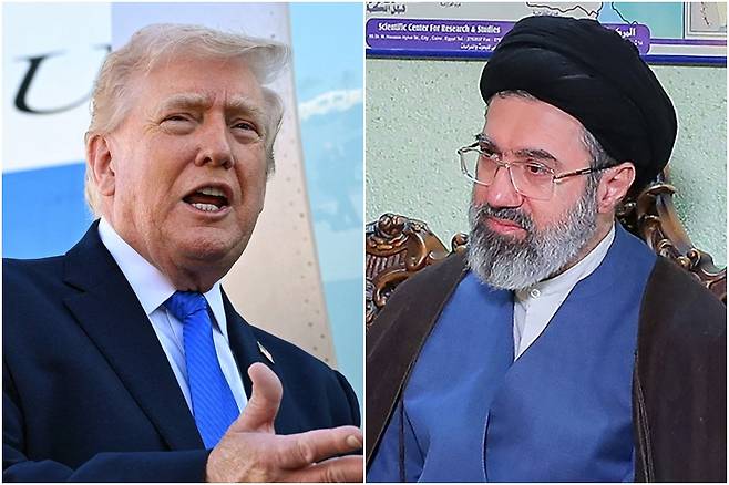 트럼프 미국 대통령(왼쪽)과 모즈타바 하메네이 이란 최고지도자. 연합뉴스
