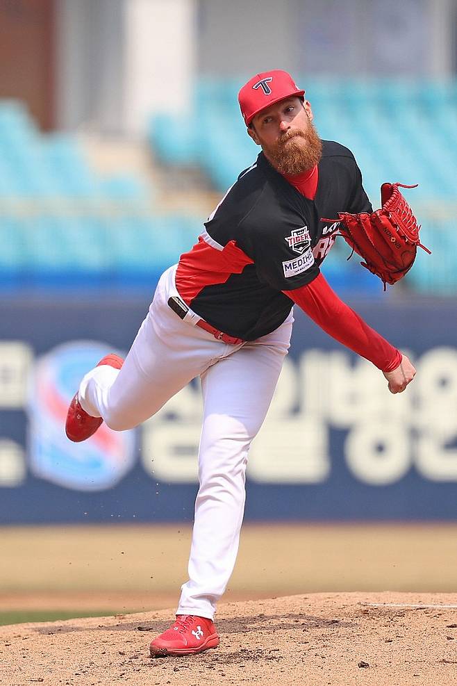 24일 완벽투를 펼친 아담 올러. KIA구단 제공