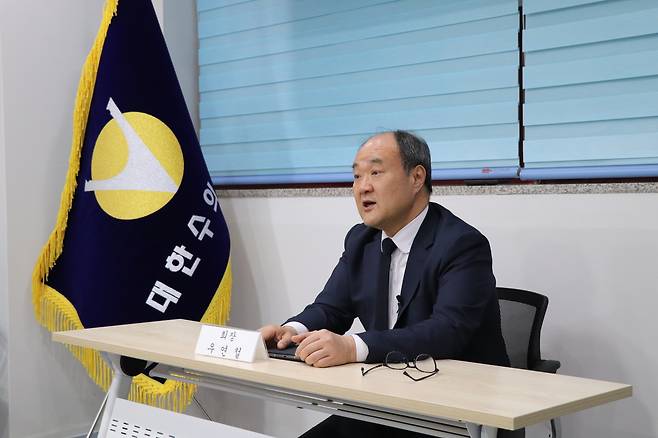 우연철 대한수의사회 회장이 지난 23일 기자간담회를 열고 취임사를 전하고 있다(대한수의사회 제공). ⓒ 뉴스1