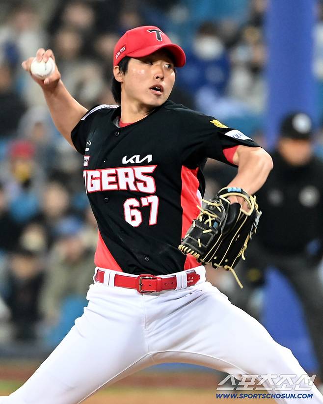 23일 대구삼성라이온즈파크에서 열린 KIA와 삼성의 시범경기. KIA 홍민규가 역투하고 있다. 대구=허상욱 기자wook@sportschosun.com/2026.03.23/