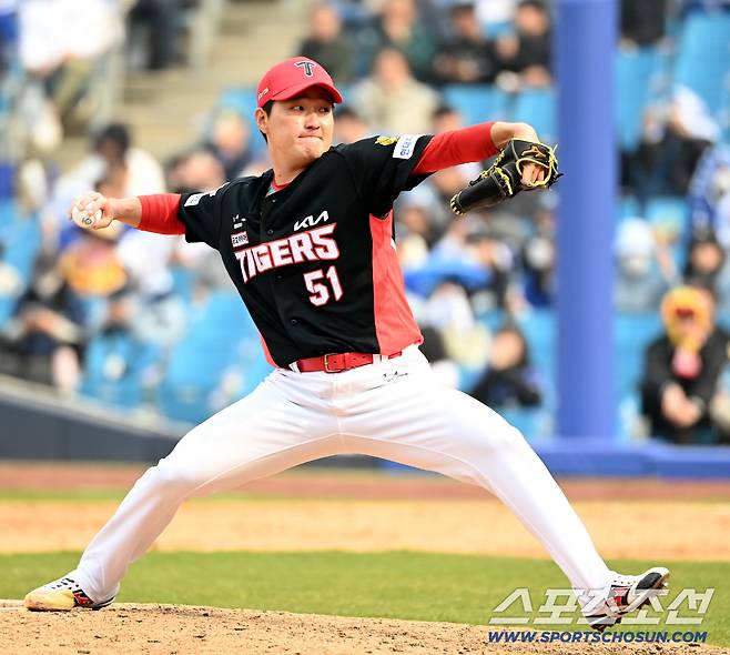 24일 대구삼성라이온즈파크에서 열린 KIA와 삼성의 시범경기. KIA 전상현이 역투하고 있다. 대구=허상욱 기자wook@sportschosun.com/2026.03.24/