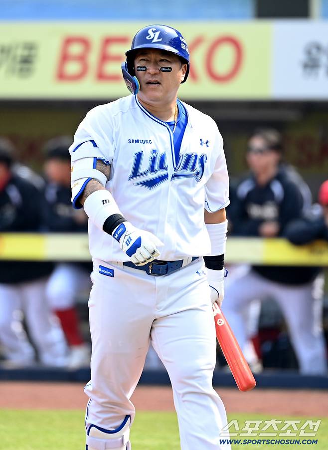 24일 대구삼성라이온즈파크에서 열린 KIA와 삼성의 시범경기. 2회말 삼성 최형우가 KIA 올러의 투구에 헛스윙 삼진을 당하고 있다. 대구=허상욱 기자wook@sportschosun.com/2026.03.24/