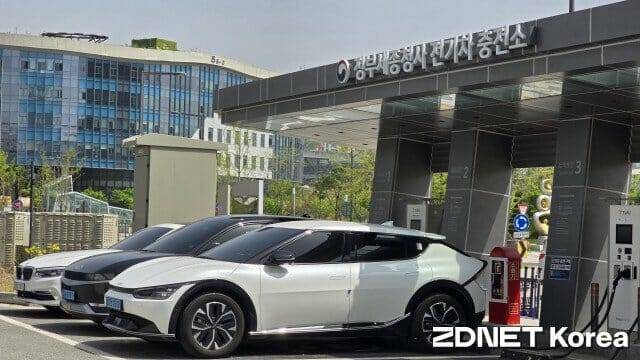 정부세종청사 전기차충전소.