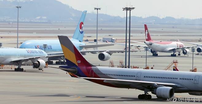 지난 22일 인천국제공항 계류장의 모습./사진= 뉴스1