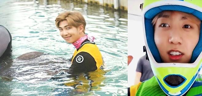 방탄소년단 리더 RM과 정국의 사이판 액티비티 체험 표정
