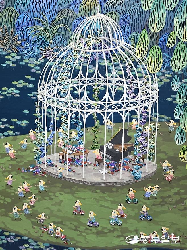 진영 작가의 작품 '사이 02' 중 일부. 이준도기자