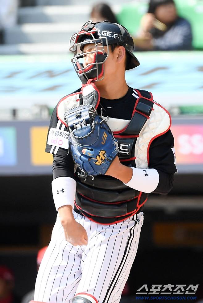 20일 인천SSG랜더스필드에서 열린 SSG 랜더스와 LG 트윈스의 시범경기. LG 포수 이주헌이 수비를 하고 있다. 인천=박재만 기자 pjm@sportschosun.com/2026.03.20/