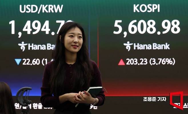 미국과 이란의 전쟁 협상 기대감에 뉴욕증시가 반등 마감한 가운데 국내 증시도 상승 출발한 24일 서울 하나은행 본점 딜링룸에서 직원들이 업무를 보고 있다. 이날 코스피 지수는 전 거래일 대비 232.45포인트(4.30%) 오른 5,638.20에, 코스닥은 37.27포인트(3.40%) 오른 1,134.16, 원·달러 환율은 26.4원 내린 1490.9원에 거래를 시작했다. 2026.3.24 조용준 기자