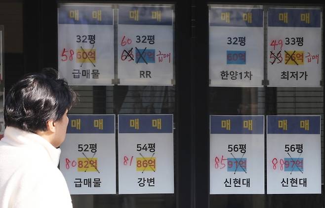 ▲ 17일 서울 강남구 한 부동산 중개업소에 가격이 수정된 매물표가 붙어 있다 [연합뉴스]