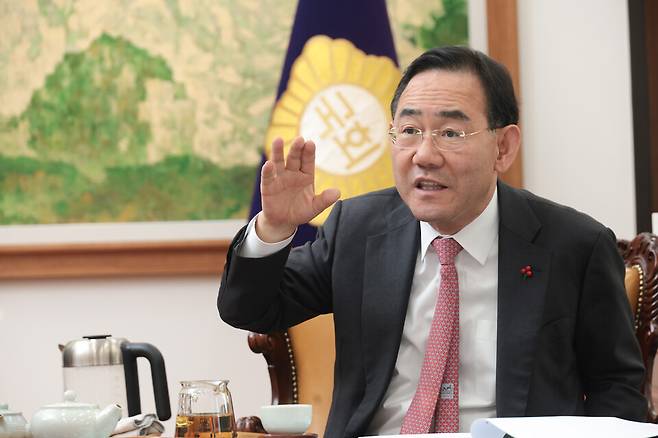 국민의힘 6선(대구 수성갑) 의원인 주호영 국회부의장이 12월30일 서울 여의도 국회에서 시사저널과 인터뷰를 하고 있다. ⓒ시사저널 이종현