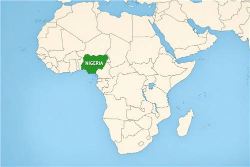 아프리카 지도 속 나이지리아 [AI 작성]