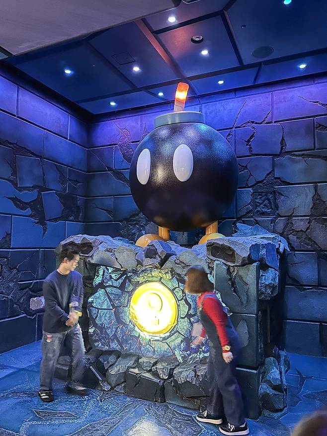 슈퍼 닌텐도 월드의 퍼즐 게임 '파워 업 밴드 키 챌린지' [사진/권혁창 기자]