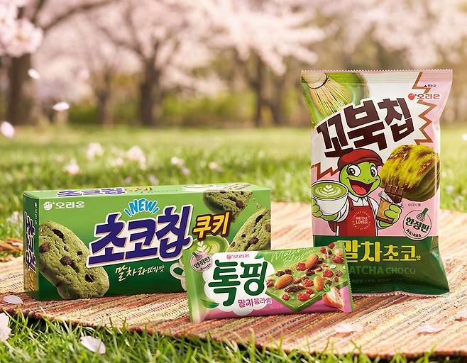 오리온이 말차를 활용한 신제품 3종을 출시했다. 사진 오리온