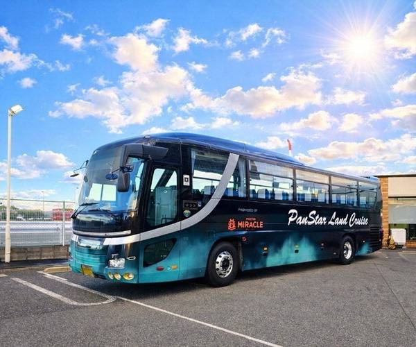 내달 1일 운행을 시작하는 팬스타 그룹의 대마도 정기 순환버스.  팬스타 그룹 제공