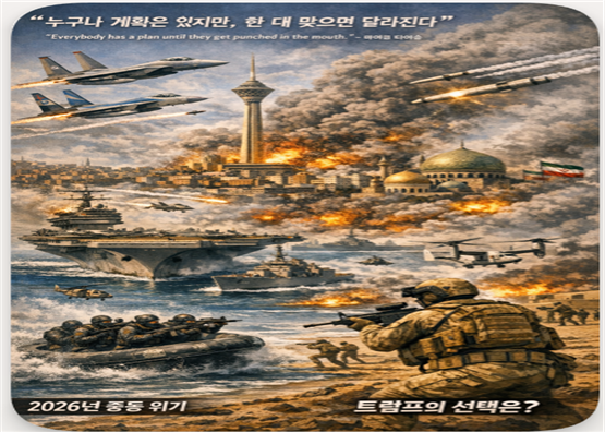 2026년 3월 26일 현재의 중동 위기의 상상도. 김태준 한반도안보문제연구소장 AI 그림