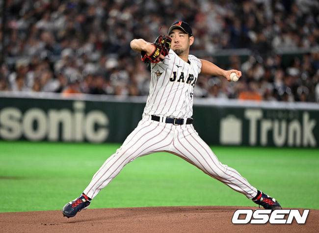 [OSEN=도쿄(일본), 손용호 기자] 7일 일본 도쿄돔에서 2026 월드베이스볼클래식(WBC) 조별리그 C조 대한민국과 일본의 경기가&nbsp;열렸다. 1회초 일본 기쿠치가 역투하고 있다. 2026.03.07&nbsp;/spjj@osen.co.kr