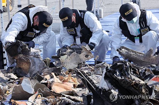 1년여만에 다시 드러난 여객기 잔해 [연합뉴스 자료사진]