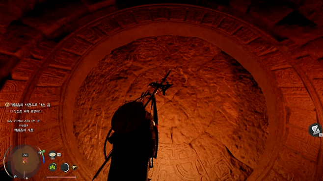 ▲ 기둥 가까이 가서 밀면 된다. 첫 번째 벽은 생명 6~7 레벨, 두 번째 벽은 용기 3, 세 번째 벽은 기력 5 레벨 이상은 찍어놔야 열린다.