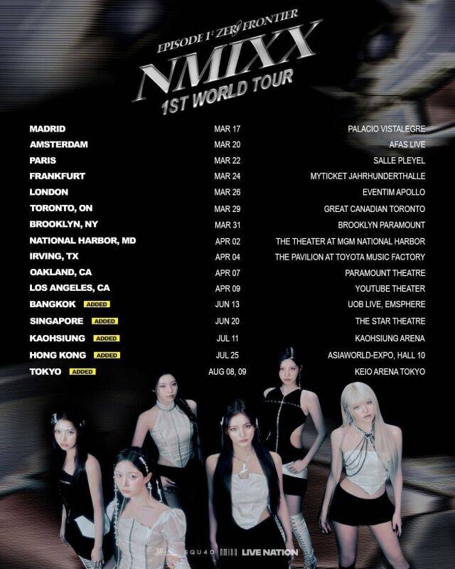 엔믹스 첫 번째 아이사 개최 지역 추가 포스터 / JYP엔터테인먼트