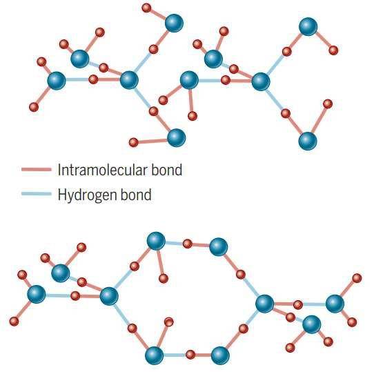 고밀도 물(위쪽)과 저밀도 물(아래쪽) [김경환 교수 제공. 재판매 및 DB 금지]