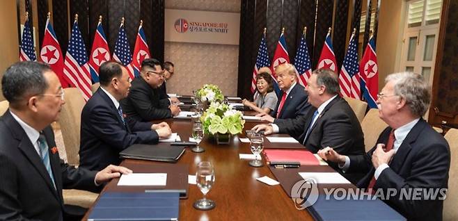 2018년 싱가포르 북미정상회담 당시 이연향 전 미국 국무부 통역국장 [연합뉴스 자료사진]