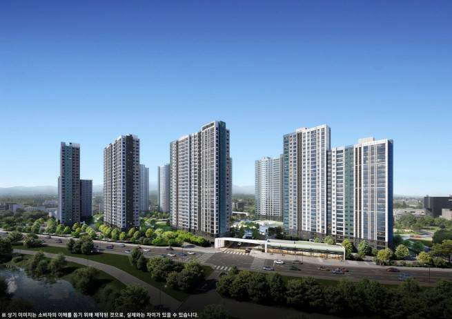 '청주 푸르지오 씨엘리체' 정면투시도.(사진제공=대우건설)