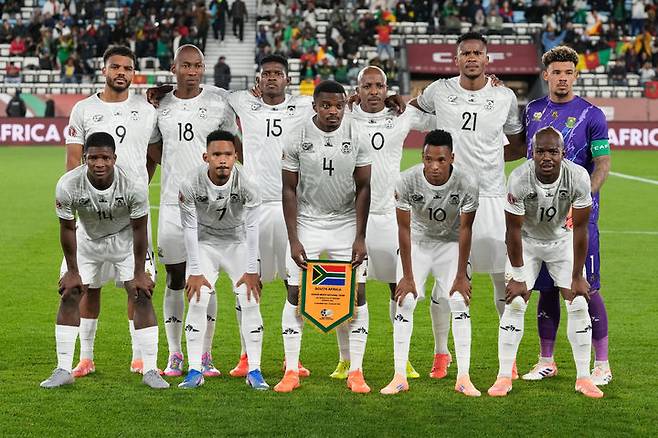 [라바트=AP/뉴시스] 남아프리카 축구 국가대표팀. 2026.01.04.