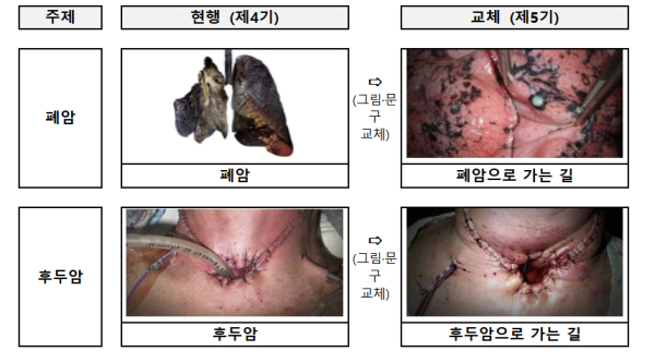 제5기 담뱃갑 경고그림 및 문구 표기내용. 사진 제공=보건복지부