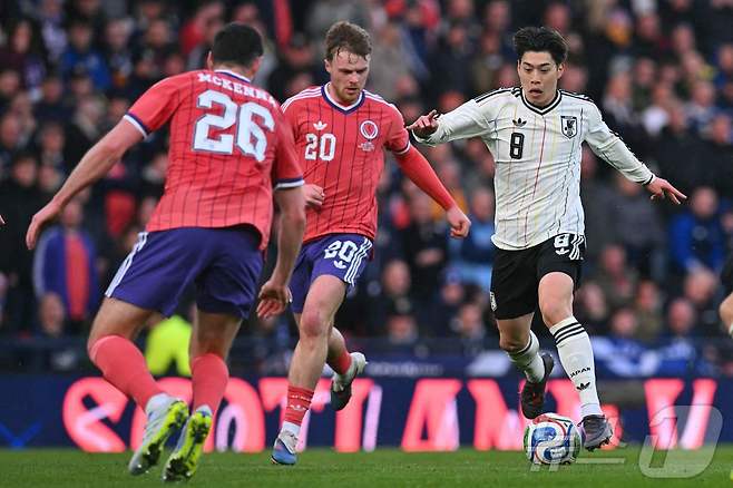 일본이 스코틀랜드를 1-0으로 꺾었다. ⓒ AFP=뉴스1