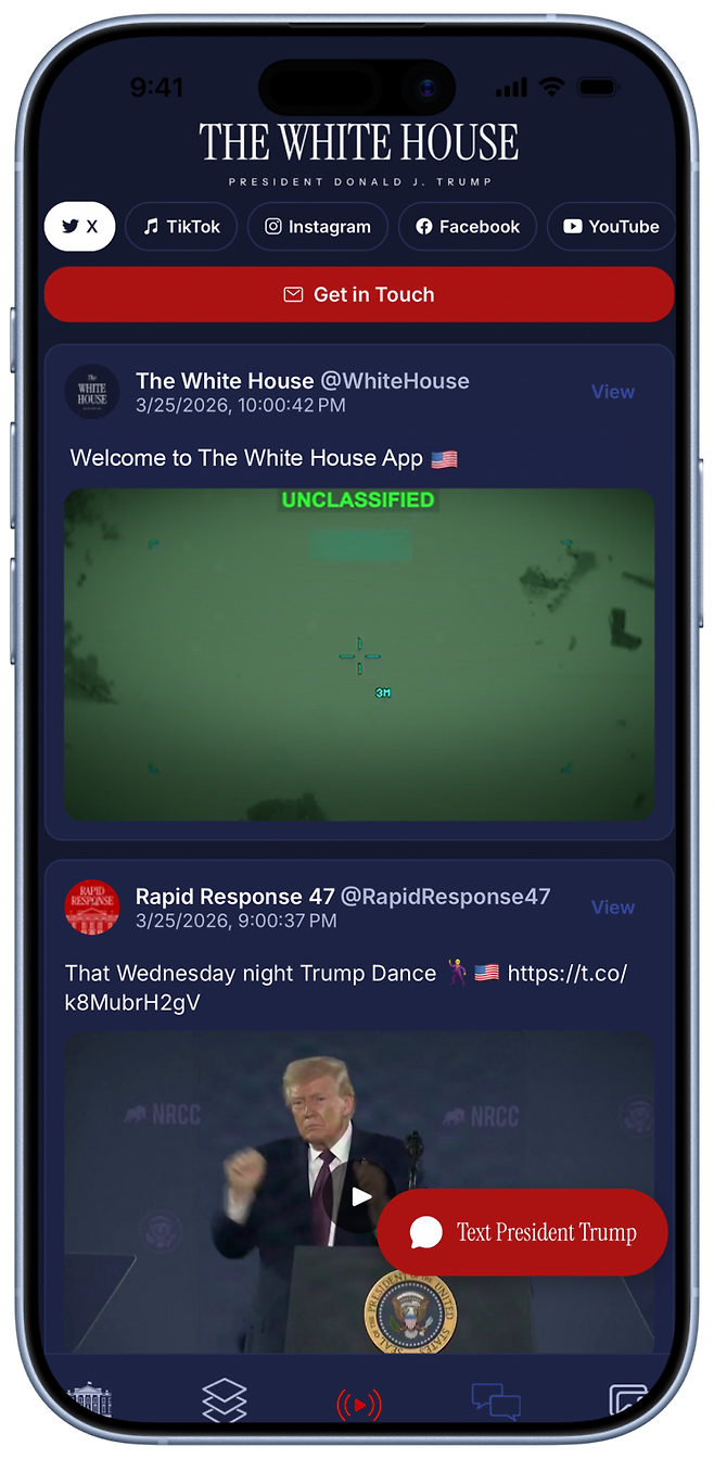 미 백악관이 새로운 공식 모바일 앱을 출시했다고 알렸다. 백악관 공식 홈페이지