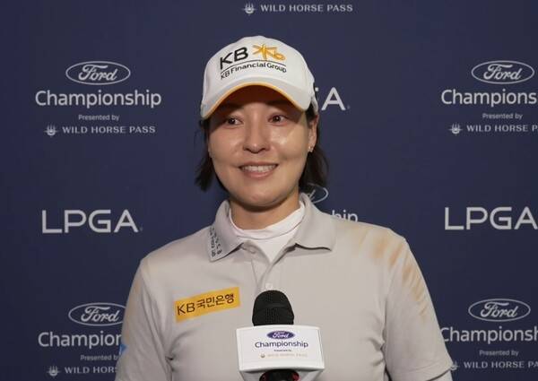 2026년 미국여자프로골프(LPGA) 투어 '포드 챔피언십 프리젠티드 바이 와일드 호스 패스'에 출전한 전인지 프로가 2라운드 경기 후 인터뷰하는 모습이다. 사진출처=LPGA가 제공한 인터뷰 영상 화면 켑처 (사진을 무단으로 사용하지 마십시오.)