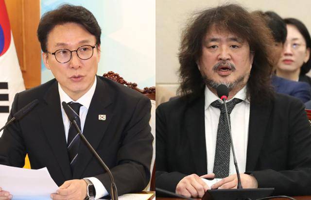 김민석(왼쪽) 국무총리와 유튜버 김어준씨. 뉴시스, 한국일보 자료사진