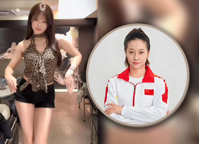 전 중국 체조 국가대표 우류팡 더우인 영상 캡처