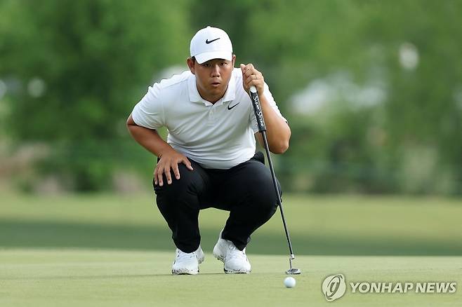 김주형의 휴스턴 오픈 1라운드 경기 모습 [게티이미지/AFP=연합뉴스 자료사진]