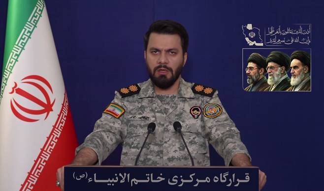 이란 이슬람혁명수비대(IRGC) 통합지휘본부 하탐 알 안비야의 에브라힘 졸파카리 대변인 (세파뉴스 텔레그램)