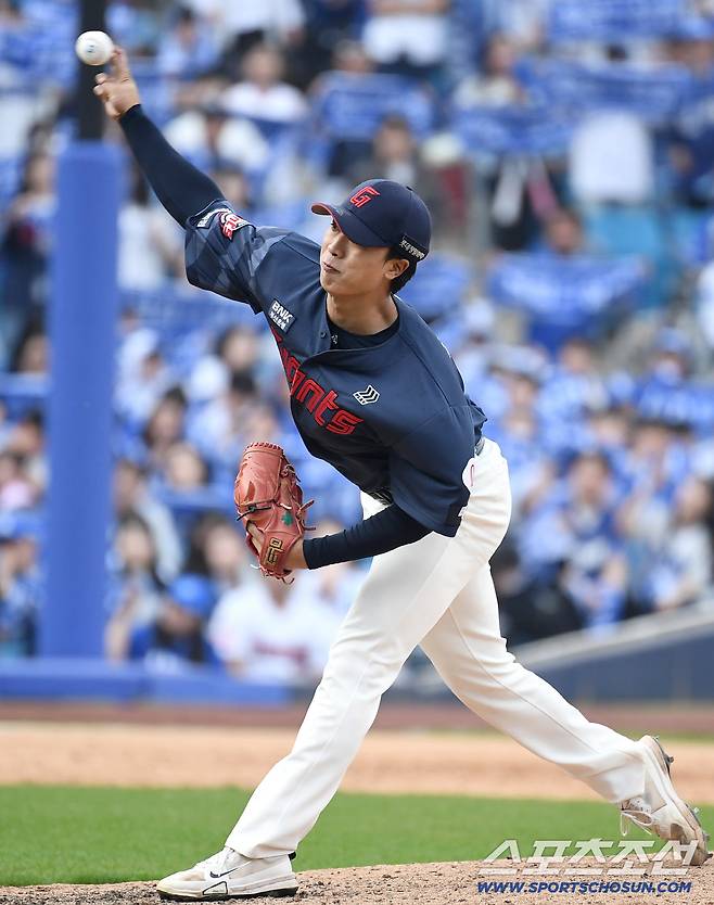 29일 대구 삼성라이온즈파크에서 열린 삼성과 롯데의 경기. 투구하고 있는 롯데 박정민. 대구=송정헌 기자songs@sportschosun.com/2026.03.29/